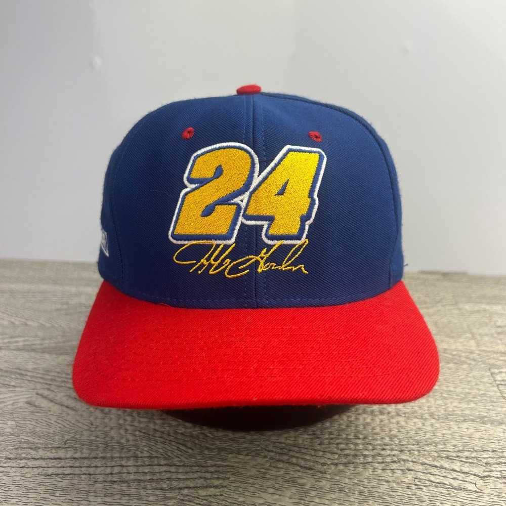 Vintage 90s Nutmeg Jeff Gordon Hat Cap Snap Back Adjustable Blue Nascar 24 Adult